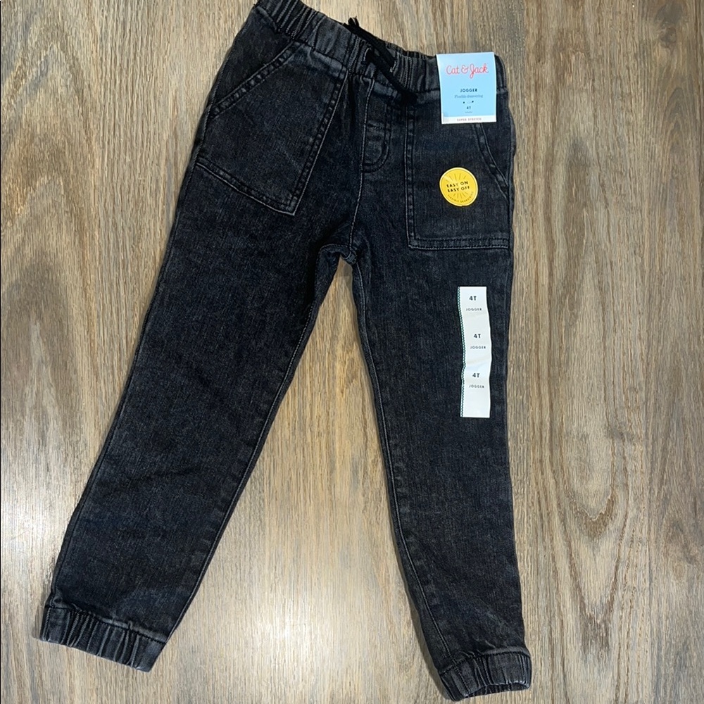 Toddler 4t Black Washed Jogger Pants